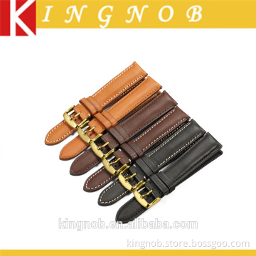 18 19 20 21 22 mm Stainless Steel Gold Pin Buckle Calf Leather Watch Band Strap